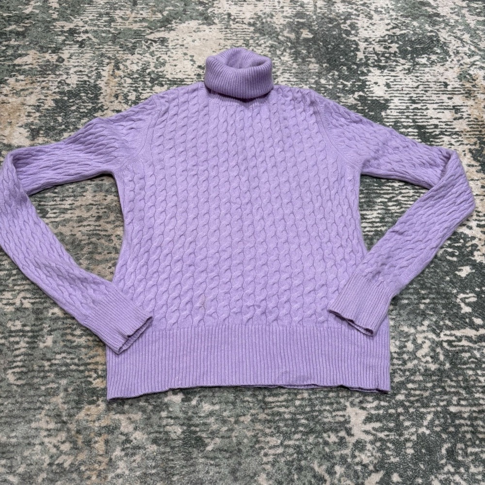 Geneva Cashmere Cable Knot Sweater Women's Lilac Actual Fit Is XS